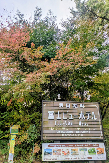 富士ビューホテル裏入口の紅葉